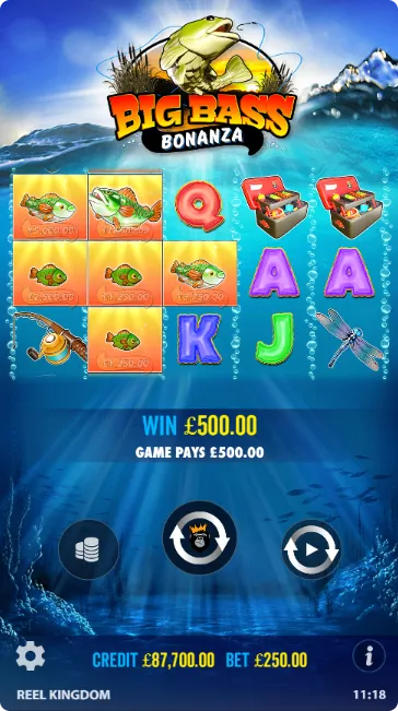 Big Bass Bonanza UK mobile version screenshot