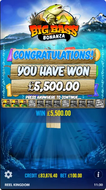 Winning combinations in Big Bass Bonanza slot